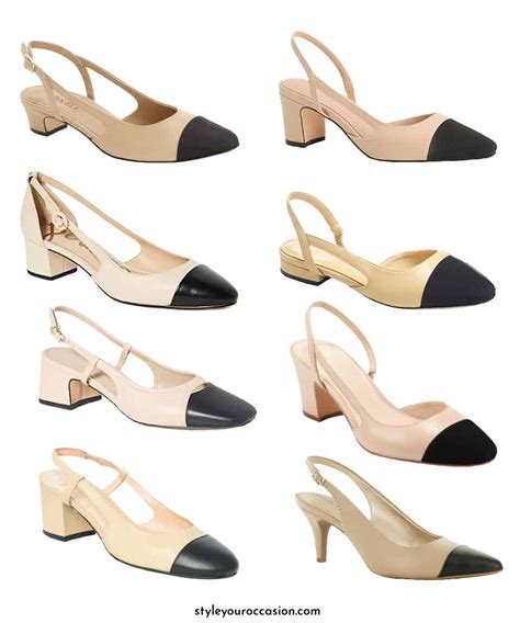 chanel two tone slingback dumpes|Chanel pumps beige and black.